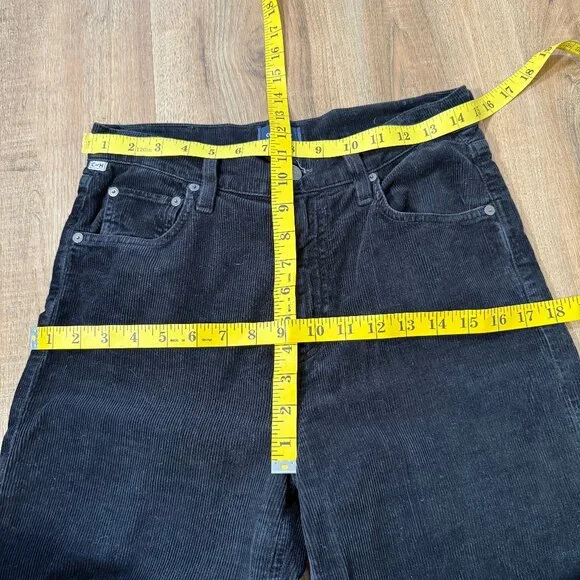 Citizens of Humanity Paloma High Rise Wide Leg Pants Black Corduroy 26 - Picture 9 of 10